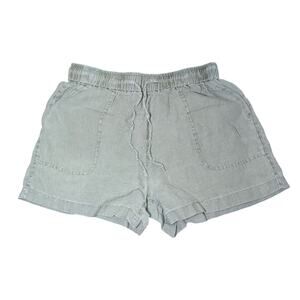 100% Linen Blend Drawstring Shorts-Size Small- Sage Green Jones & Co New York